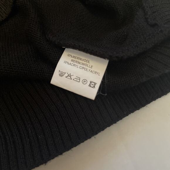 Vintage Claudio M Sweater Mens Medium Black Pullover Cable Knit 50% Wool - Picture 6 of 9